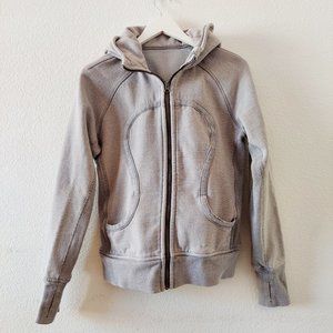 Lululemon Athletica Scuba Hoodie Gray Brown Rocksteady Wee Stripe